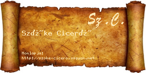 Szőke Ciceró névjegykártya