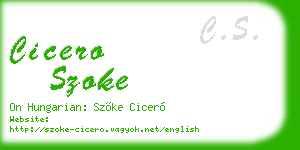 cicero szoke business card